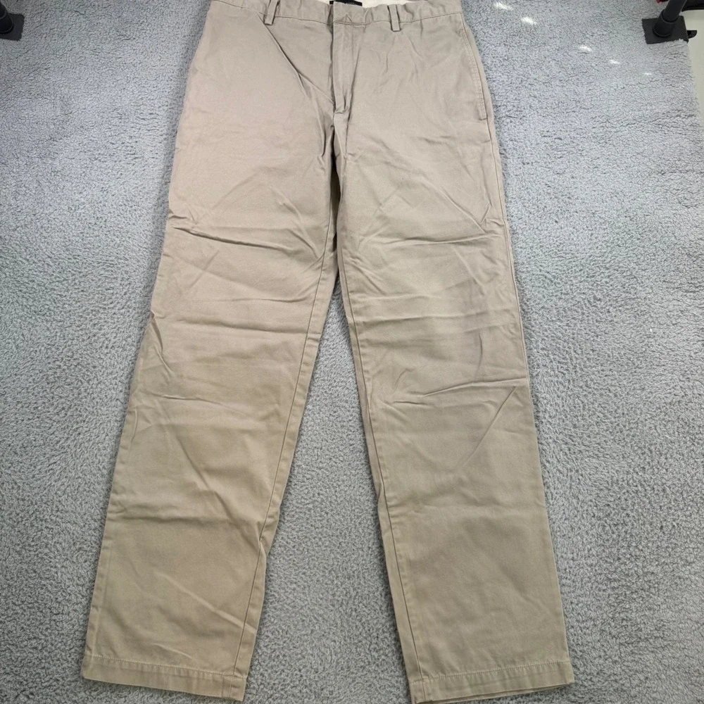 Banana‎ Republic Straight Fit Gavin Khaki Chino Pants Mens 34x34 Tan 100% Cotton